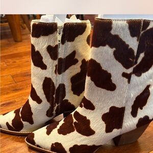 Cow print boots